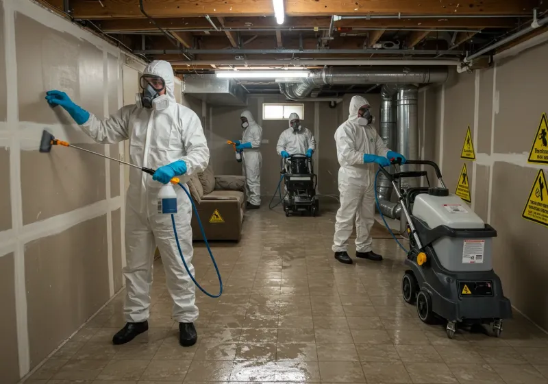 Basement Moisture Removal and Structural Drying process in Winnsboro, TX